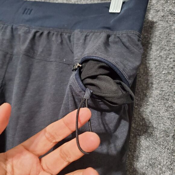 Lululemon Mens Drawstring Athletic Shorts Size Medium Navy Grey Casual Gym - Picture 6 of 16